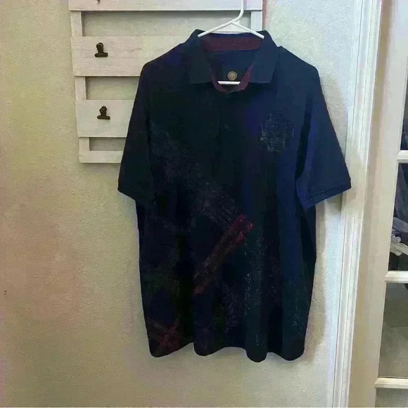 Platini 2XL Navy Rhinestone Polo - Picture 1 of 7
